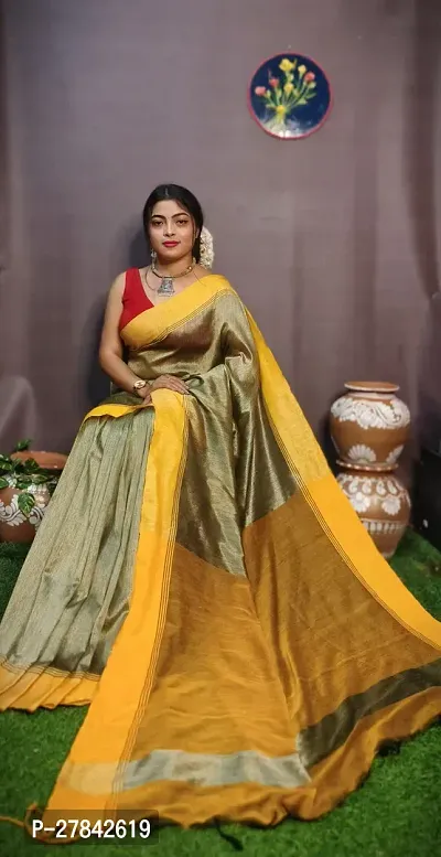 Elegant Cotton Saree With Blouse Piece For Women
