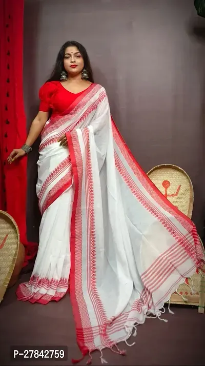 Elegant Cotton Saree With Blouse Piece For Women