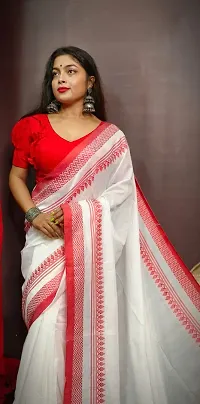 Elegant Cotton Saree With Blouse Piece For Women-thumb3