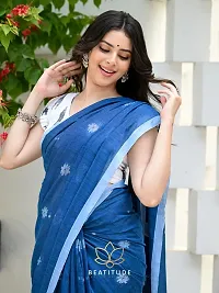 Trendy Cotton Saree with Blouse for Women-thumb1