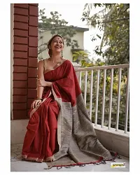 Trendy Jute Silk  Saree with Blouse for Women-thumb3