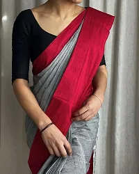 Classic Cotton Blend Saree with Blouse piece-thumb1