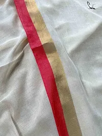 Cotton Blend Zari Saree With Blouse Piece-thumb1