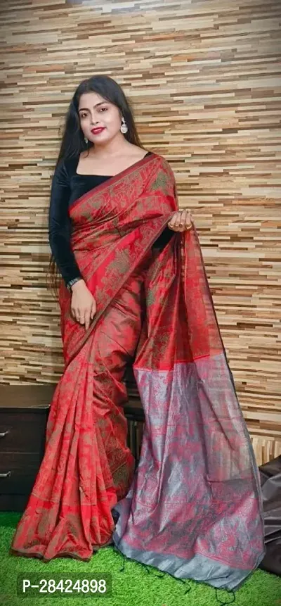 Cotton Silk Madhubani Printed Saree