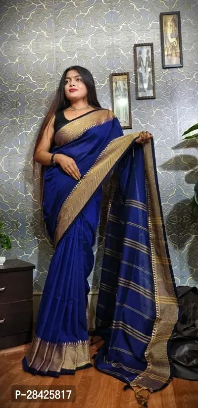 : Daily Wear Blend khadai Cotton Saree For Womens