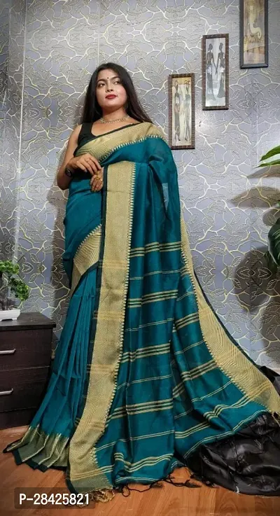 : Daily Wear Blend khadai Cotton Saree For Womens