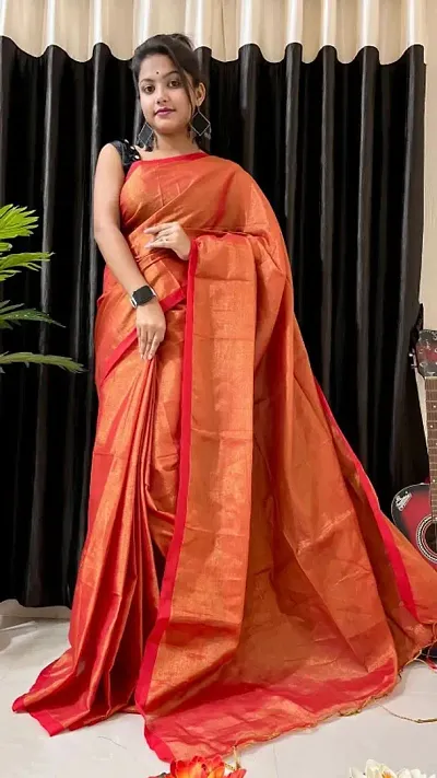 Classic Tissue Saree with Blouse piece For Women