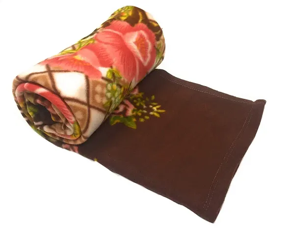 SHIVAAN HOME FURNISHING Polyester 120 TC Blanket (Double_Brown)