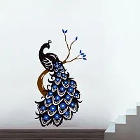 Sahaj Decor 58 cm Beautiful peacock on tree wall sticker size 49x91cm Self Adhesive Sticker Pack of 1-thumb3