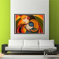 Sahaj Decor 48 cm Decorative radha krishna wall poster size77x48 Self Adhesive Sticker Pack of 1-thumb3