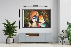 Sahaj Decor 48 cm decorative Radha krishna with multiclour poster size77x48 Self Adhesive Sticker Pack of 1-thumb1