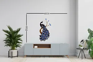 Sahaj Decor 58 cm Beautiful peacock on tree wall sticker size 49x91cm Self Adhesive Sticker Pack of 1-thumb1