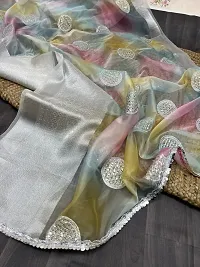 Stylish Organza Saree with Blouse piece For Women-thumb3