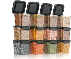 Plastic Grocery Container  700 ml Pack of 9 Black-thumb1