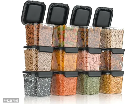 Plastic Grocery Container  700 ml Pack of 9 Black-thumb2