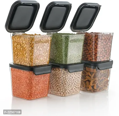 Plastic Grocery Container  700 ml Pack of 9 Black-thumb0