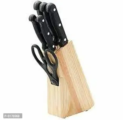 7-Piece Pcs Best Kitchen Knife Set with Wooden Block Stand Chefs Carver B