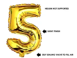 Luxaar Solid 50 Number Foil Balloon 16 Inch Balloon (Gold) -Pack of 2-thumb3