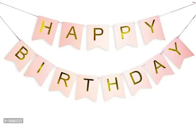 Luxaar Happy Birthday Banner Decoration for Birthday Celebration for All Age People with tag (Pink)-thumb3