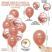 Luxaar Rose Gold Balloons Birthday Decoration Set -13Pcs Combo Kit with Happy Birthday Foil Balloon, Confetti, Metallic Balloons/ Rose Gold Balloons for Birthday Decoration Kit for Girls-thumb4