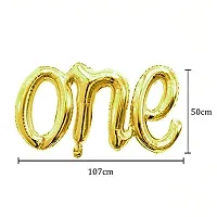 Luxaar Gold One Alphabet Script Foil Balloon for Birthday Anniversary Decor-thumb2