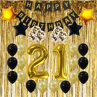 Luxaar Solid Golden '21' Numerical Foil Balloon??(Gold, Pack of 1)-thumb1