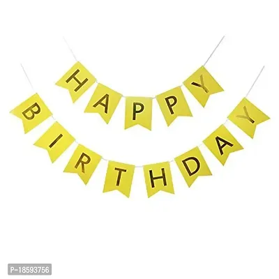 Luxaar Happy Birthday Banner Decoration for Birthday Celebration for All Age People with tag (Yellow)