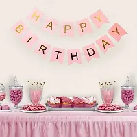 Luxaar Happy Birthday Banner Decoration for Birthday Celebration for All Age People with tag (Pink)-thumb1