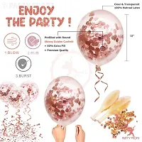 Luxaar Rose Gold Balloons Birthday Decoration Set -13Pcs Combo Kit with Happy Birthday Foil Balloon, Confetti, Metallic Balloons/ Rose Gold Balloons for Birthday Decoration Kit for Girls-thumb1