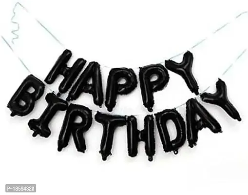 Happy Birthday Letter Foil Balloon -Black-thumb0