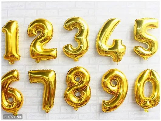 Luxaar Solid 10 Number Numeric Digit Gold Foil Balloon 16 Inch Party Decoration Supplies-thumb3