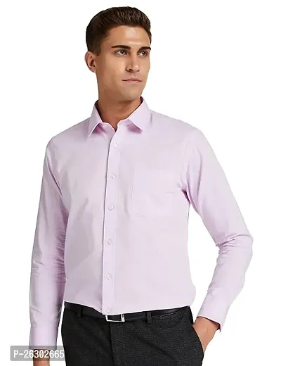 Stylish Purple Cotton Long Sleeve Formal Shirts For Men-thumb0