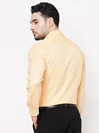 Stylish Yellow Cotton Long Sleeve Formal Shirts For Men-thumb2
