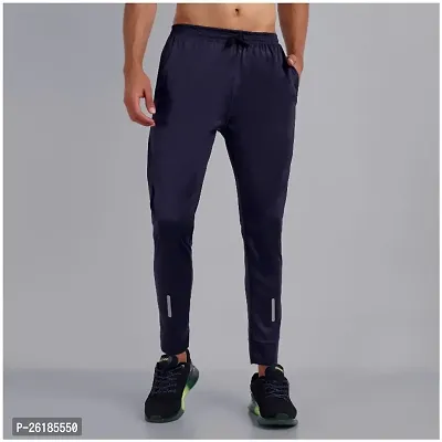 Classic Polyester Blend Solid Track Pants for Men-thumb0
