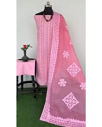 Elegant Applique Dress Material with Dupatta For Women