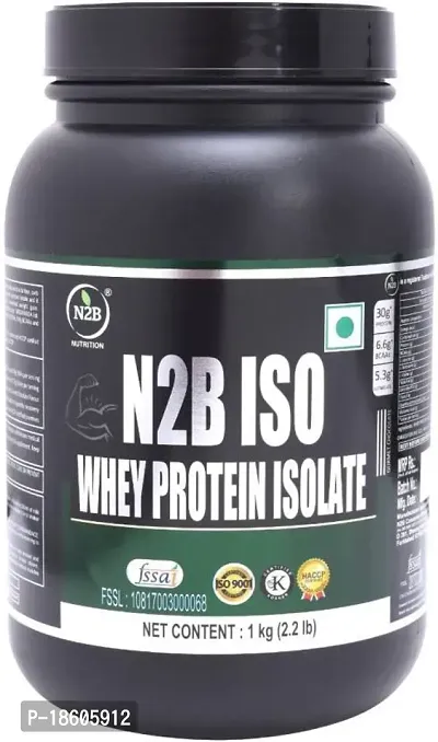 N2B Iso 100 Whey Protein Supplement With 100% Protein Isolate Hydrolized Whey Protein (1 Kg, Chocolate)