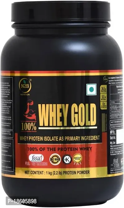 N2B 100% Whey Gold Protein Supplement Powder Weight Gainers/Mass Gainers (1 Kg, Gourmet Chocolate)