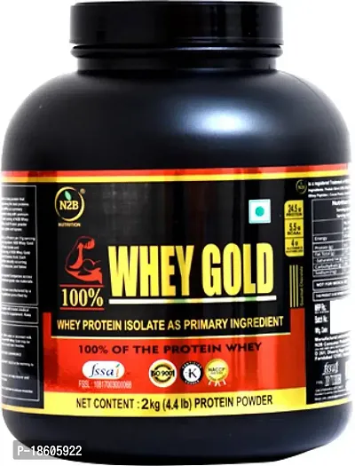 N2B Whey Gold Protein Supplement Powder Weight Gainers/Mass Gainers 2Kg Whey Protein (2 Kg, Chocolate)