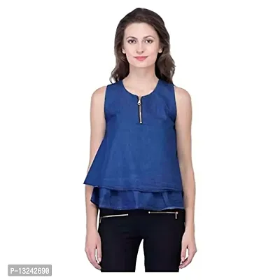 GSAMALL Women's Top (GSA-B-D-C-T-M_M, Blue, Medium)-thumb0