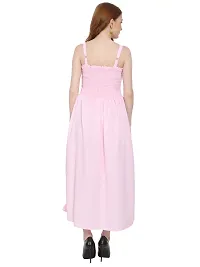 Elegant Pink Crepe Blend Self Design Straight Dresses For Women-thumb1