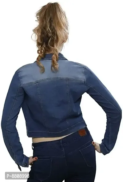 Women Stylish Washed Denim Jacket-thumb2