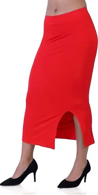 Elegant Red Cotton Bodycon Pencil Skirts For Women-thumb2