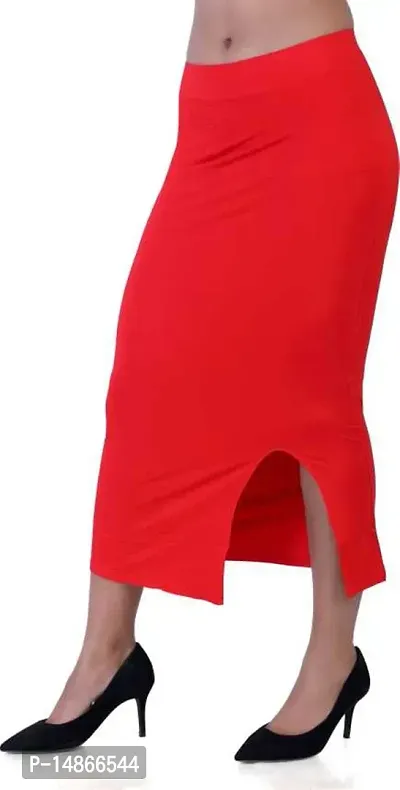 Elegant Red Cotton Bodycon Pencil Skirts For Women-thumb3