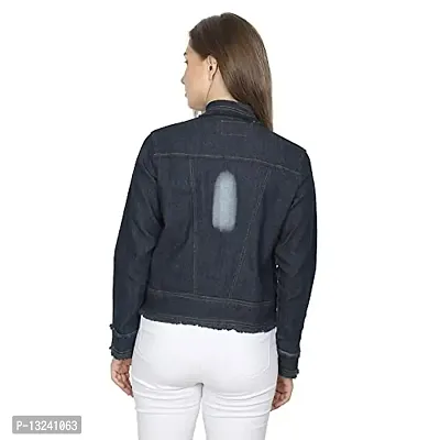 GSAMALL Stylish Latest Denim Lycra Blend Jacket For Women | RGH-BLACK-XL-thumb2