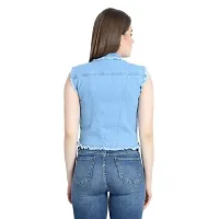 GSAMALL Stylish Latest Denim Lycra Blend Jacket For Women | SLEL-L.BLUE1-S-thumb1