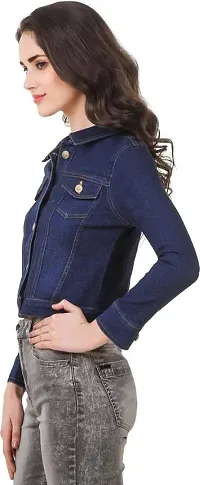 Rafflesia Tolpis Women Denim Jacket (Blue_Medium)-thumb1
