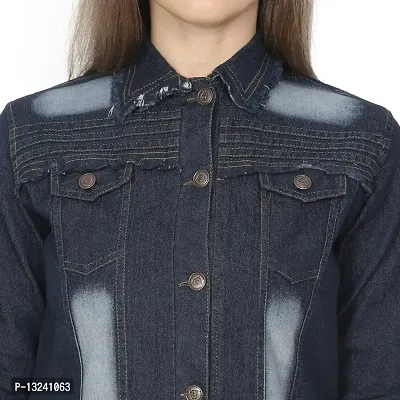 GSAMALL Stylish Latest Denim Lycra Blend Jacket For Women | RGH-BLACK-XL-thumb3