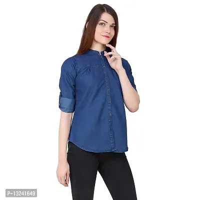 GSAMALL Women's Shirt (GSA-B-D-FLSB-D-M_M, Blue, Medium)-thumb3