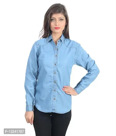 GsaEnterprises Women's Shirt (GSA-B-D-S-SH-L-M_L, Blue, Large)