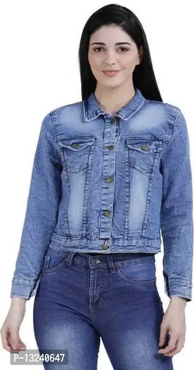 GSA MALL Stylish Latest Denim Lycra Blend Jacket For Women | PLN-thumb0